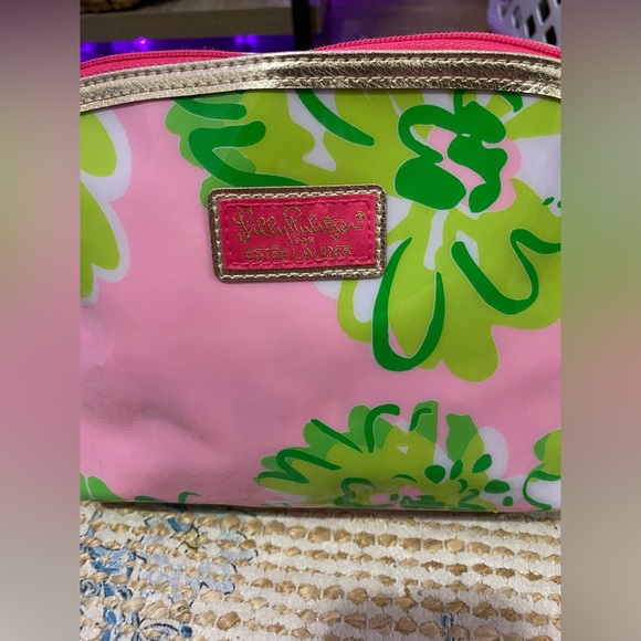 Lilly Pulitzer Pink and Green Floral Pouch - Picture 4 of 6